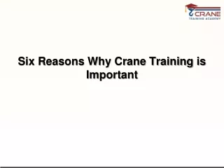 Six Reasons Why Crane Training is Important