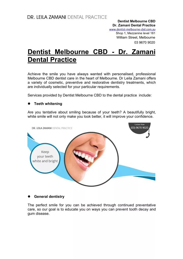 dentist melbourne cbd dr zamani dental practice