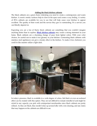 adding the black kitchen cabinets