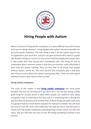 hiring people with autism