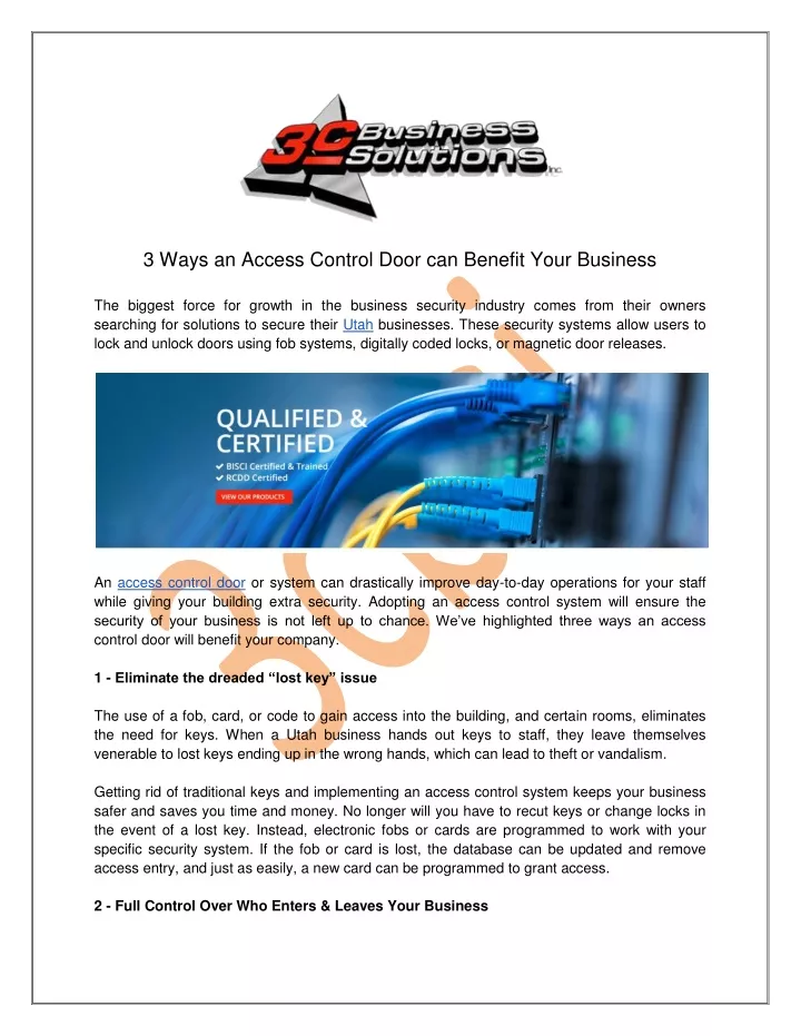 3 ways an access control door can benefit your