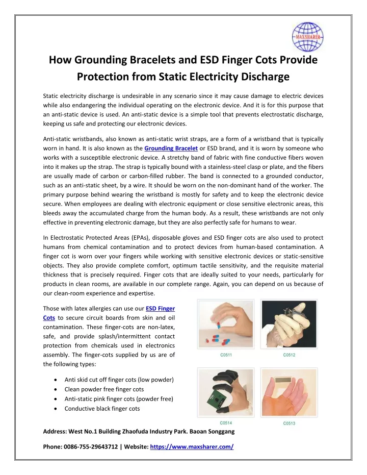 how grounding bracelets and esd finger cots