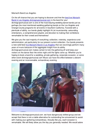Mariachi Band Los Angeles^- divinegrupomusical.com*