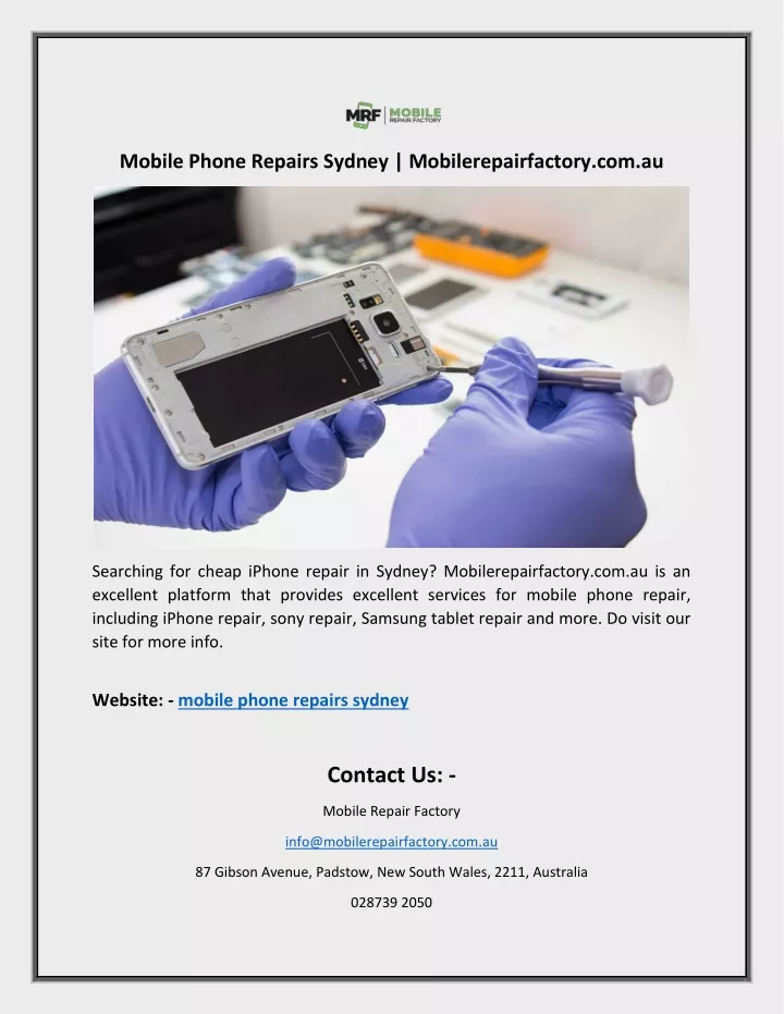 mobile phone repairs sydney mobilerepairfactory