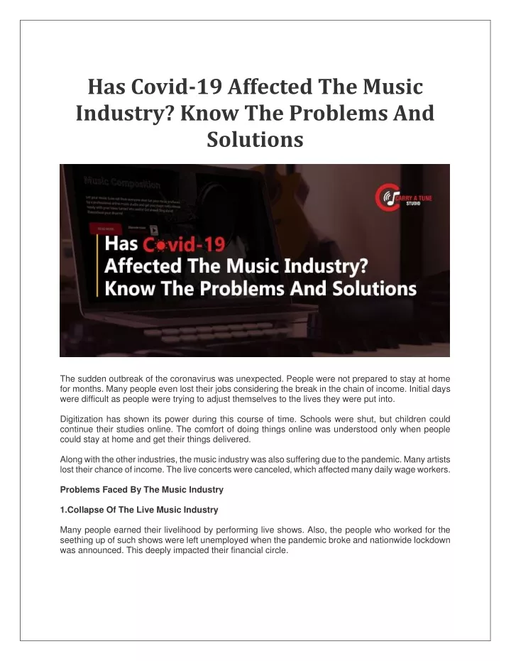 has covid 19 affected the music industry know