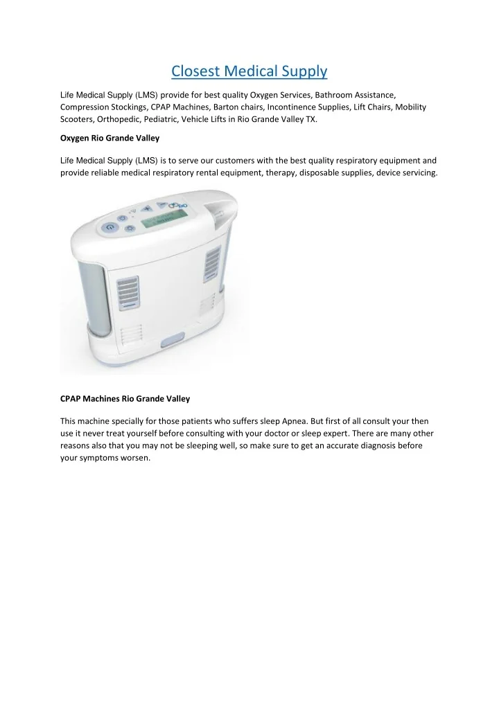 PPT Closest Medical Supply PowerPoint Presentation, free download