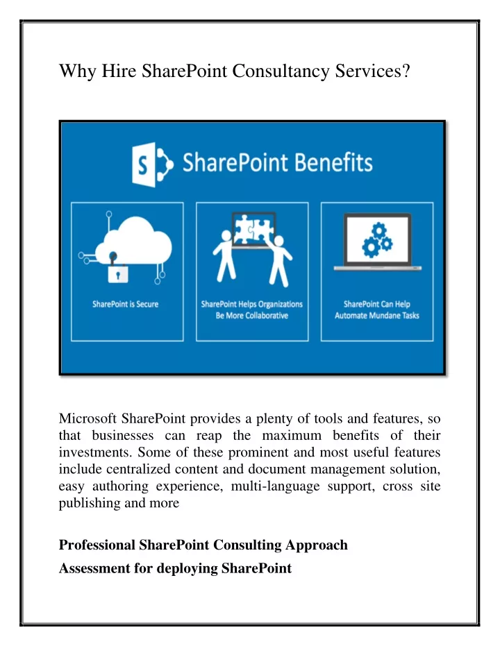 why hire sharepoint consultancy services