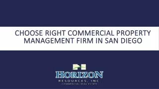 Choose Right Commercial Property Management Firm in San Diego