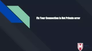 Fix Your Connection is Not Private error