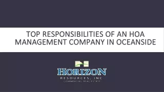 Top Responsibilities of an HOA Management Company in Oceanside