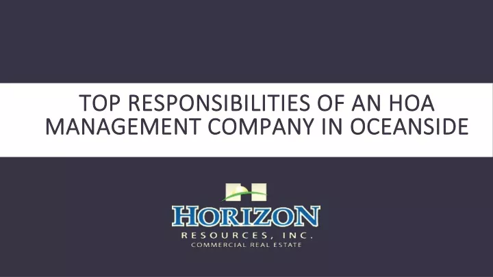 top responsibilities of an hoa management company in oceanside