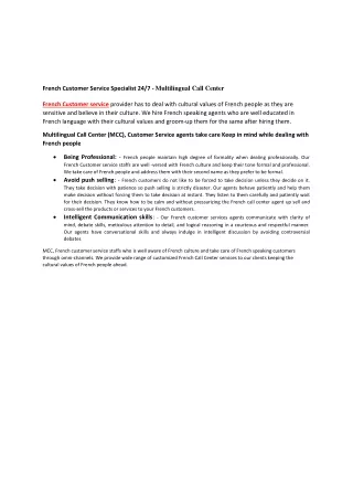French Customer Service Specialist-converted