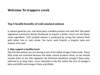 Top 5 health benefits of cold smoked salmon