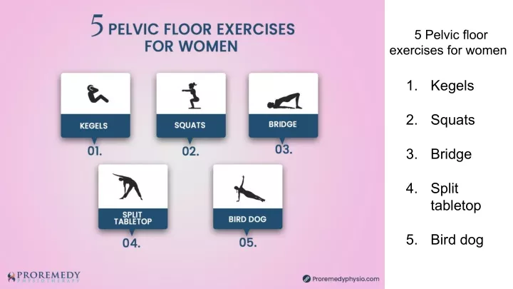 5 pelvic floor exercises for women