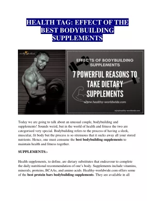 HEALTH TAG EFFECT OF THE BEST BODYBUILDING SUPPLEMENTS
