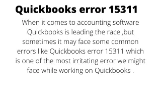 quickbooks error 15311 when it comes