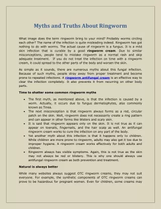 myths and truths about ringworm
