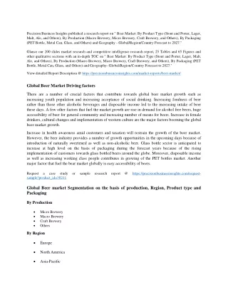 precision business insights published a research