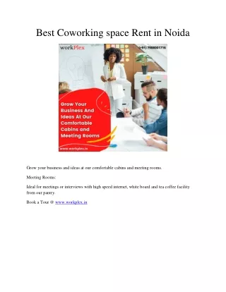 best coworking space rent in noida