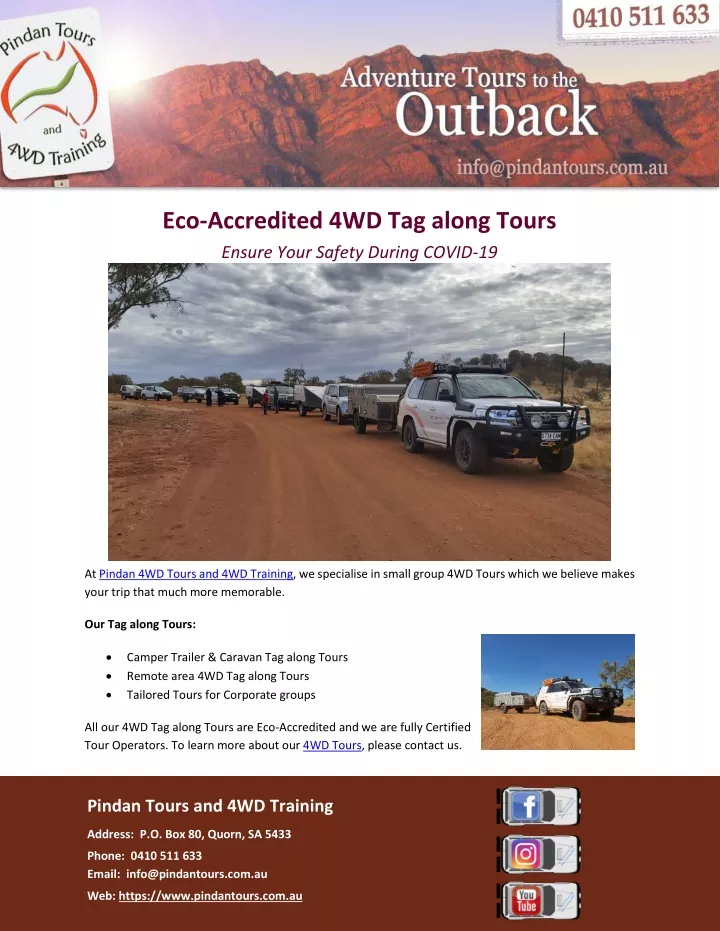 eco accredited 4wd tag along tours ensure your