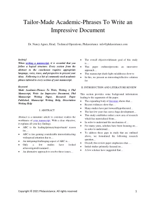 tailor made academic phrases to write