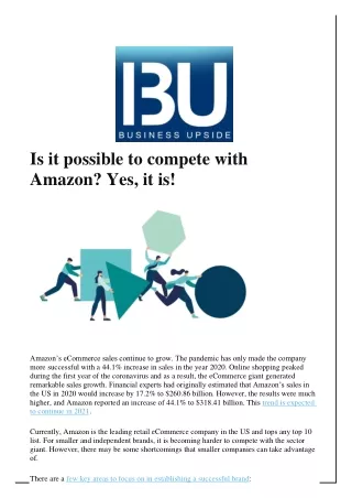 Is it possible to compete with Amazon? Yes, it is!