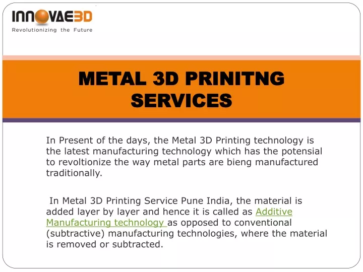 metal 3d prinitng services