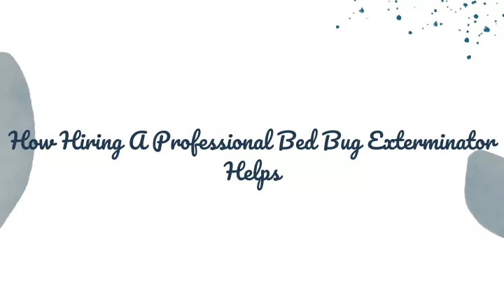 how hiring a professional bed bug exterminator