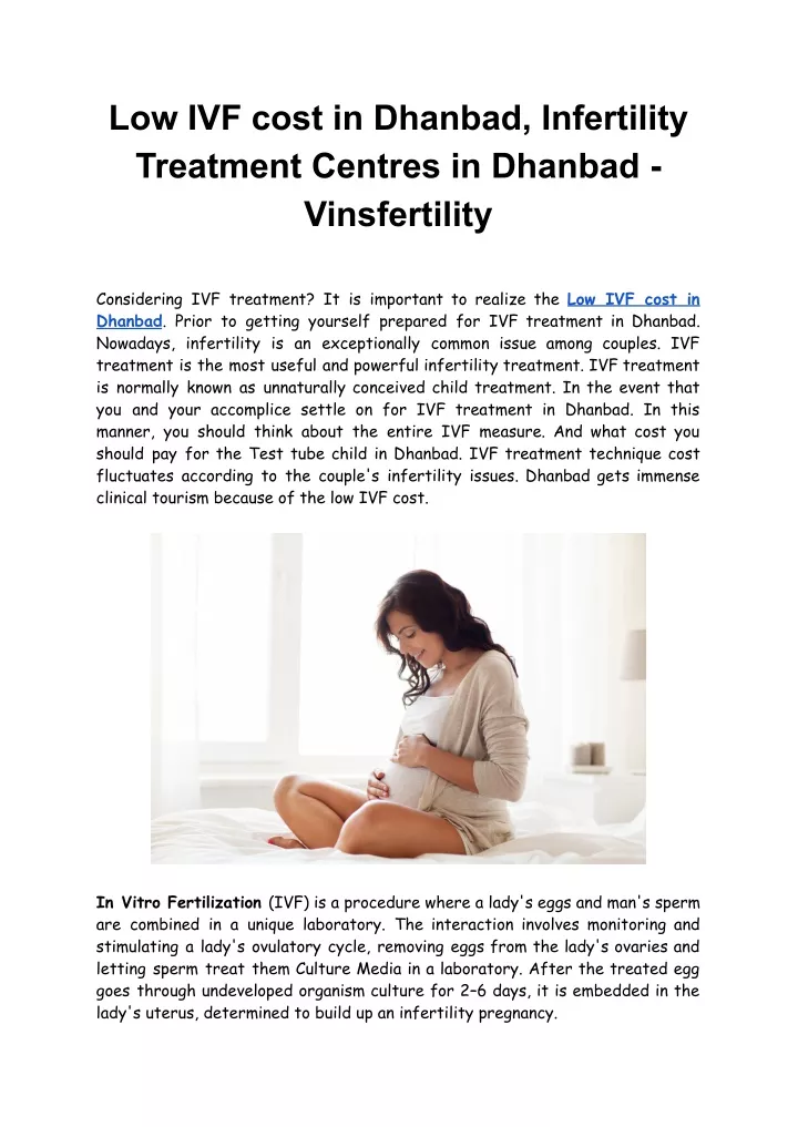 low ivf cost in dhanbad infertility treatment