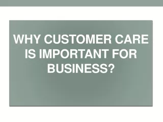 Why Customer Care is Important for Business