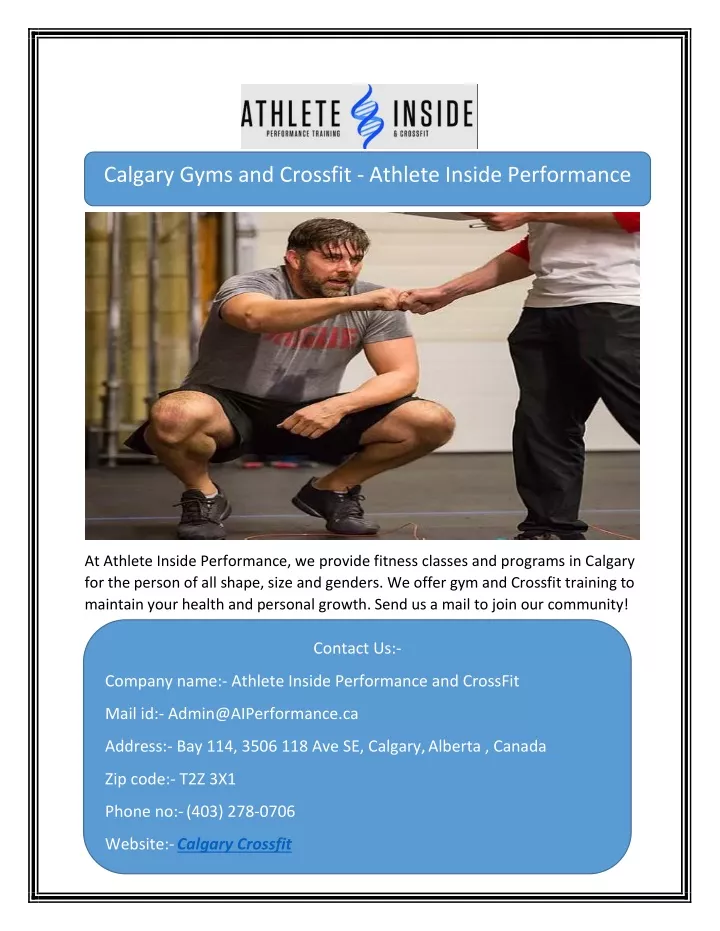 calgary gyms and crossfit athlete inside