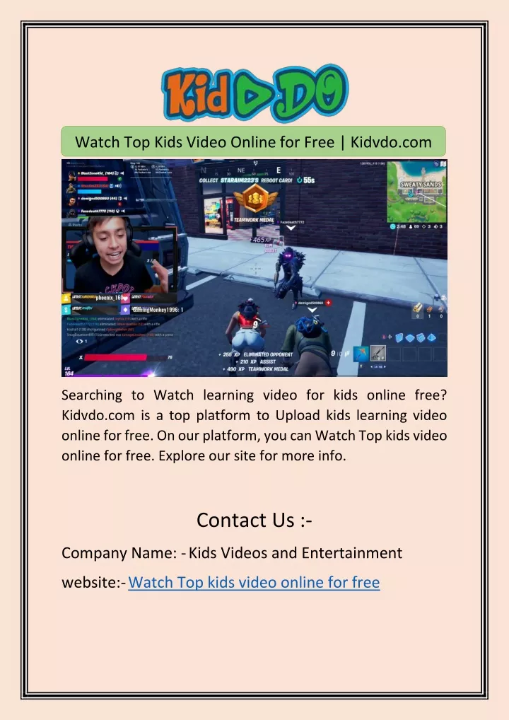 watch top kids video online for free kidvdo com