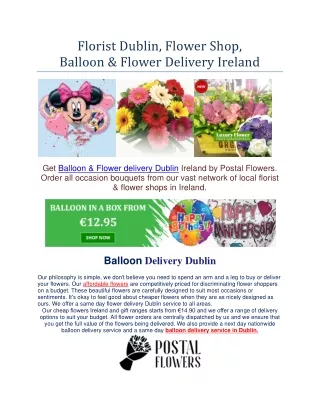 Balloon & Flower delivery Dublin