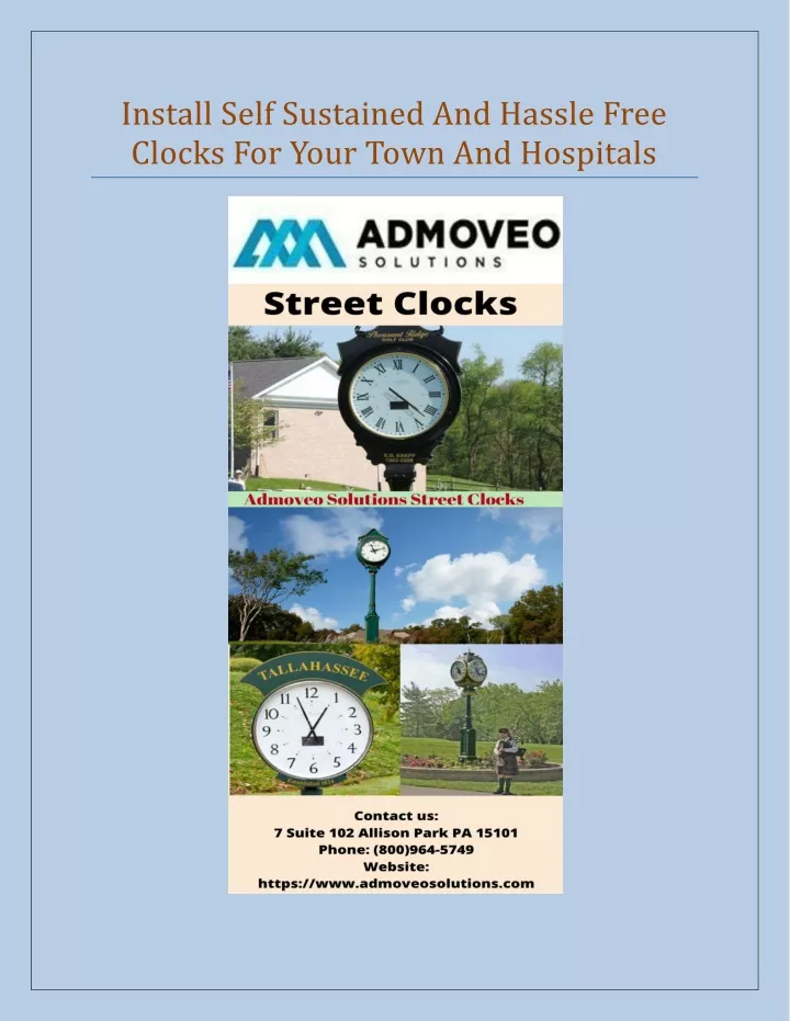 install self sustained and hassle free clocks