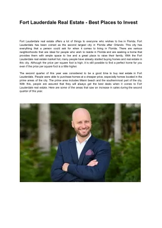 fort lauderdale real estate best places to invest