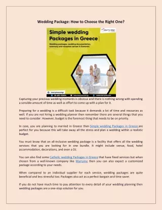 Wedding Package: How to Choose the Right One?