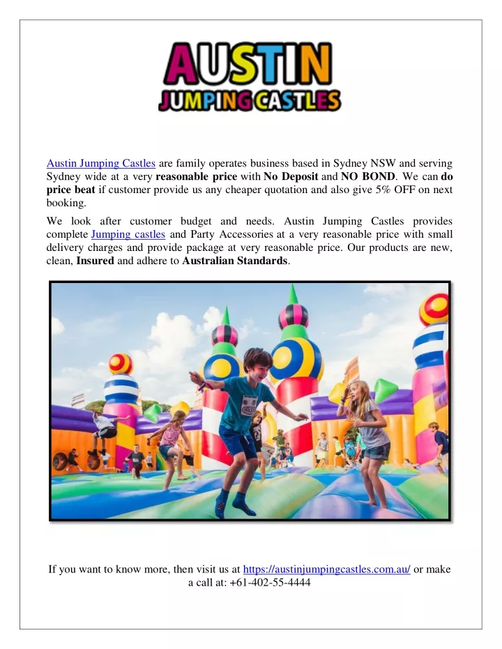austin jumping castles are family operates