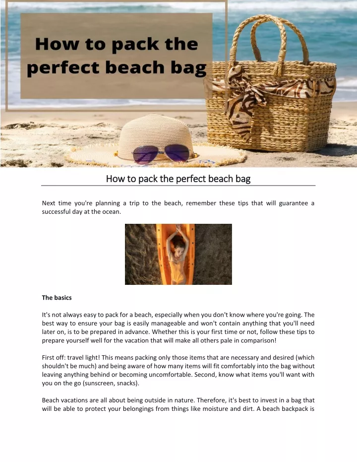 how to pack the perfect beach bag how to pack