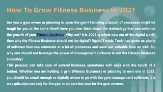 How To Grow Fitness Business in 2021