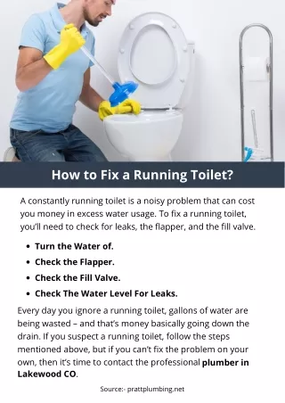 How to Fix a Running Toilet?