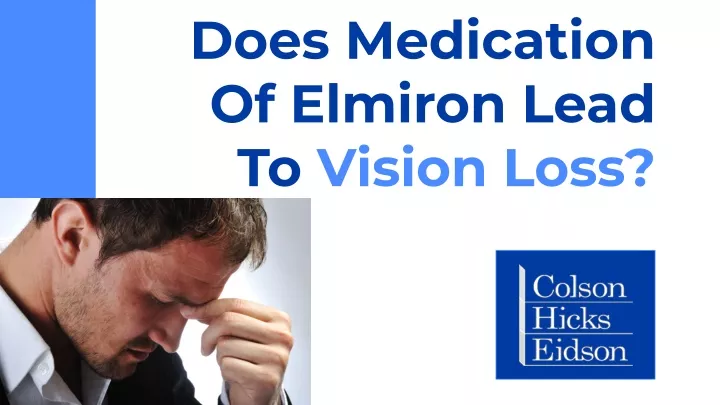 does medication of elmiron lead to vision loss