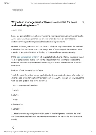 Why a lead management software is essential for sales and marketing teams _