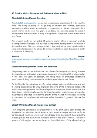 4d printing market strategies and outlook