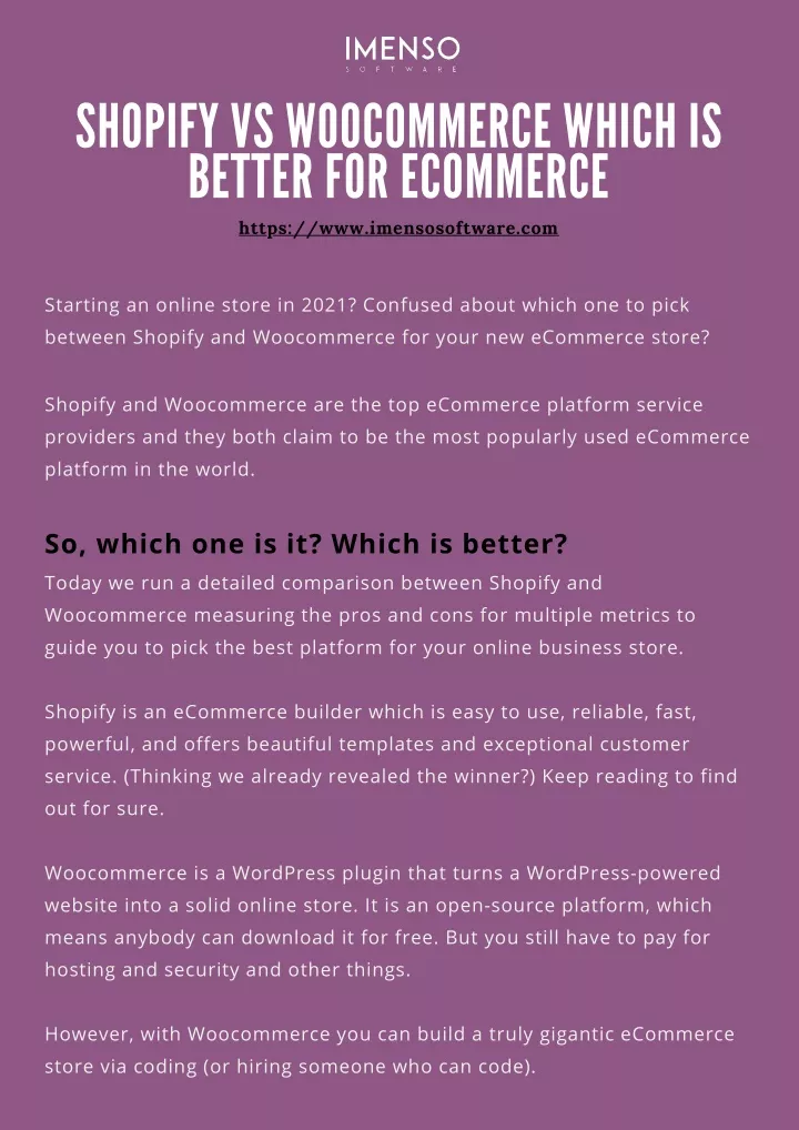 shopify vs woocommerce which is better