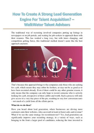 the traditional way of recruiting involved