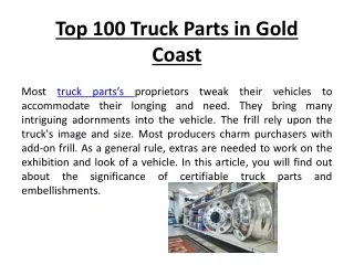 Top 100 Truck Parts in Gold Coast