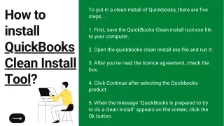 to put in a clean install of quickbooks there