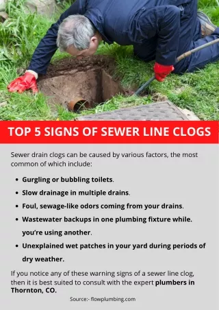 TOP 5 SIGNS OF SEWER LINE CLOGS
