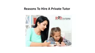 Reasons To Hire A Private Tutor