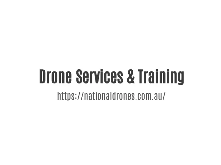drone services training https nationaldrones